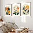 thumbnail image 1 of Set of 3 Unframed Vintage Boho Floral Terracotta Wall Art Poster Canvas Print Abstract Botanical Flower Market Retro Painting for Apartment,Living Room,Bedroom,Modern Home Decoration, 1 of 4