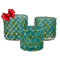 thumbnail image 1 of Set of 3 Votive Candle Holders for Table Centerpiece Mosaic Pattern Blue and Green Tealight Glass Party Dining Room Moroccan Decor  Birthday  Birthday Christmas Gifts, 1 of 12