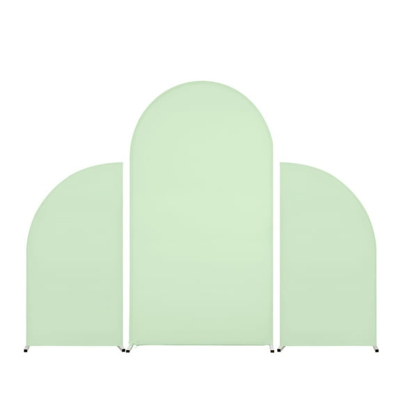 Set Of 3 Wedding Arch Cover, Double Sided Wedding Arch Cover Fabric, High Elasticity Fitted Round Top And Half Moon Arch Backdrop For Wedding Birthday Party 5ft 7.2ft 5ft