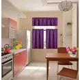 thumbnail image 1 of Set of 3 Pieces Kitchen Curtain Blackout K33 Purple Rod Pocket Kitchen/Restaurant Short Window Decor, 1 of 5