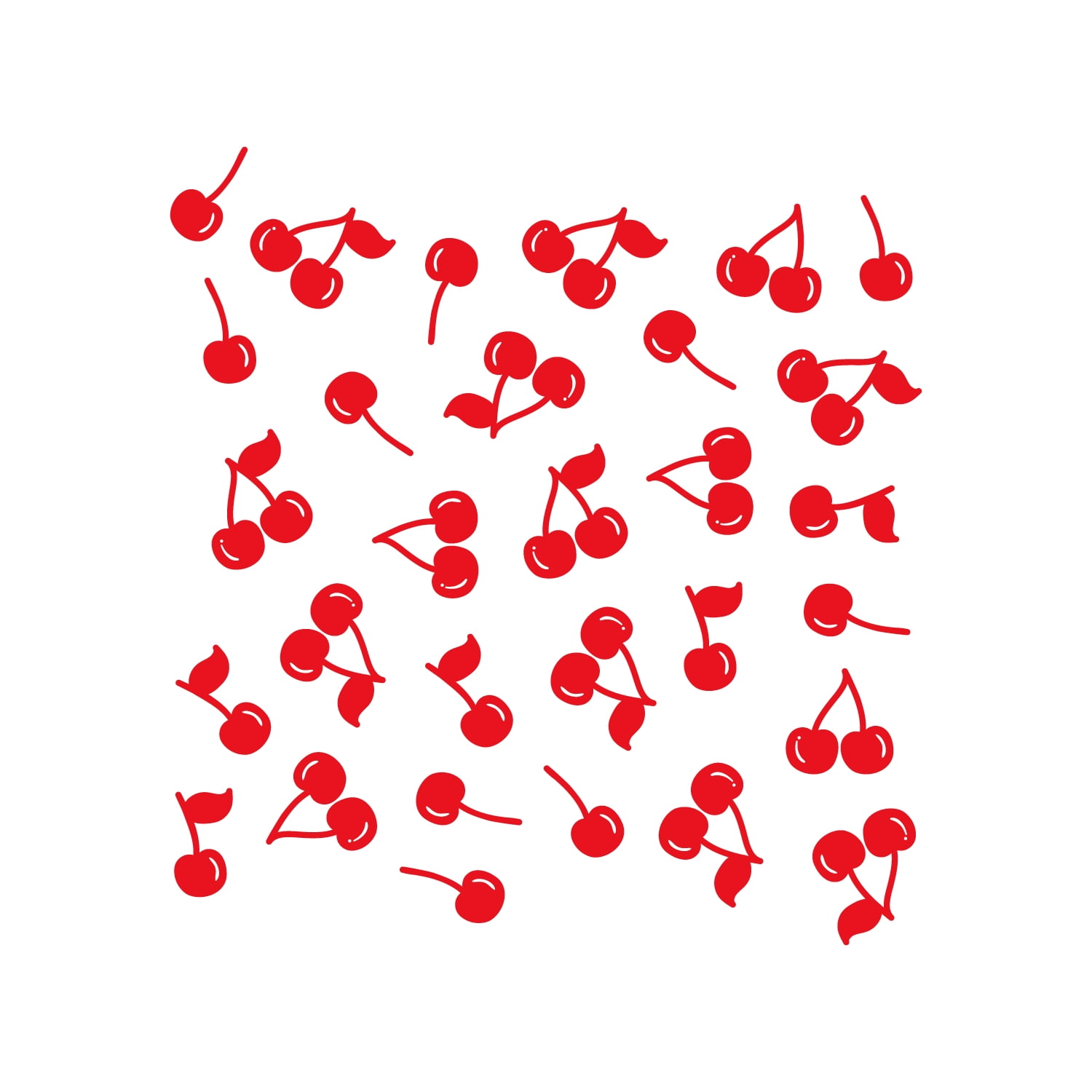 Set of 30 Vinyl Wall Art Decals Cherries From 4" To 4" Each