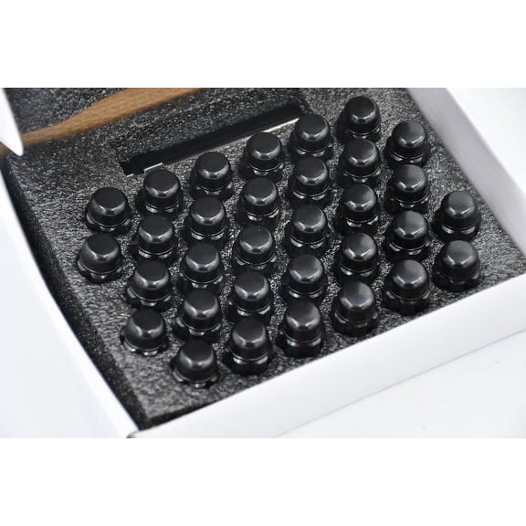 Set 32 Epoch Spline Lug Nut Kit Black 14mm x 2.0 1.9" Tall M14x2.0