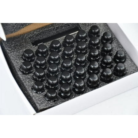 Set 32 Epoch Spline Lug Nuts Kit Black 14mm x 1.5 1.9" M14x1.5 6 Spline w/Key