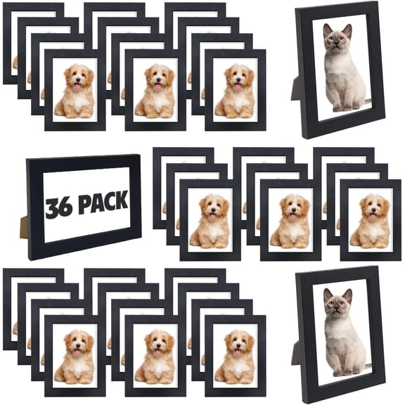 Set of 36 Picture Frame Bulk 4x6 Photo Picture Frames Gallery Wall Photo Frames Simple Black Picture Frames for Wall or Tabletop Display Photos, Paintings, Artwork