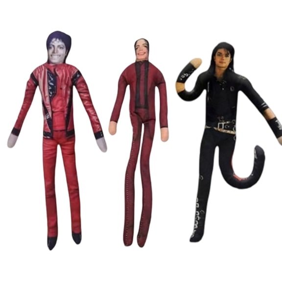 Set of 3Pcs Michael Poseable Plush Figure, 11 Inch Bendable Stuffed Doll with Internal Wire Frame, Pop Star Collectible Toy, Desk Display Decoration & Gift for Singer Fans