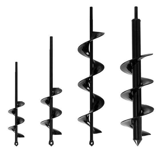 Set of 4 (1.6x9, 2.4x12, 3.2x16, 4x16) Auger Drill Bit for Planting - Easy Planter Garden Auger - Bulb & Bedding Plant Augers - Posthole Digger for 3/8 Hex Drive Drill