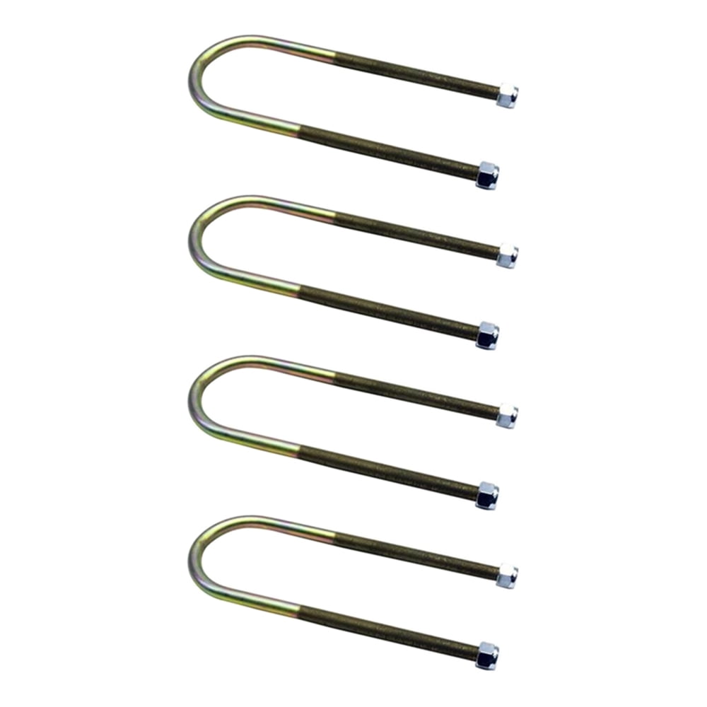 Set of 4 10" x 3" ID U-Bolts - Heat-Treated Zinc-Plated Steel - Fits 3" Diameter Axle Tubes - Accommodates Lowering Blocks - 1/2"-20 Thread Pitch - Includes Nyloc Nuts
