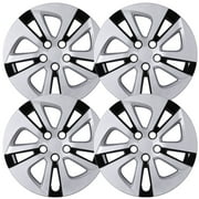 Set of 4 15 Hubcaps Wheel Rims Cover Fit 2016-2022 TOYOTA PRIUS & 2017-2022 TOYOTA PRIUS PRIME & 2020-2024 TOYOTA COROLLA HYBRID Compatible With Alloy Wheels Snap On Installation15-Inch, Silver Lac