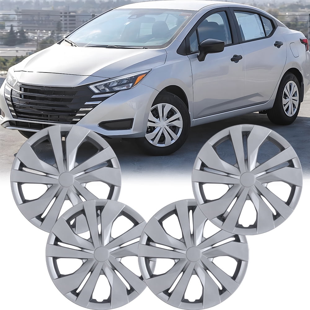 (Set of 4) 15 inch Steel Wheel Hubcaps for Nissan Versa 2007-2025,Versa Sedan 2007-2019,Versa Hatchback 2007-2012,Versa Note 2014-2019,Snap-on Installation,Lacquer