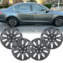 (Set of 4) 16 inch Hubcaps Fit for Honda Accord Sedan 2008-2012,Wheel Cover Replacement Fit for Steel Wheels,Bolt-on Car Truck SUV Hub Cap,Black Matte