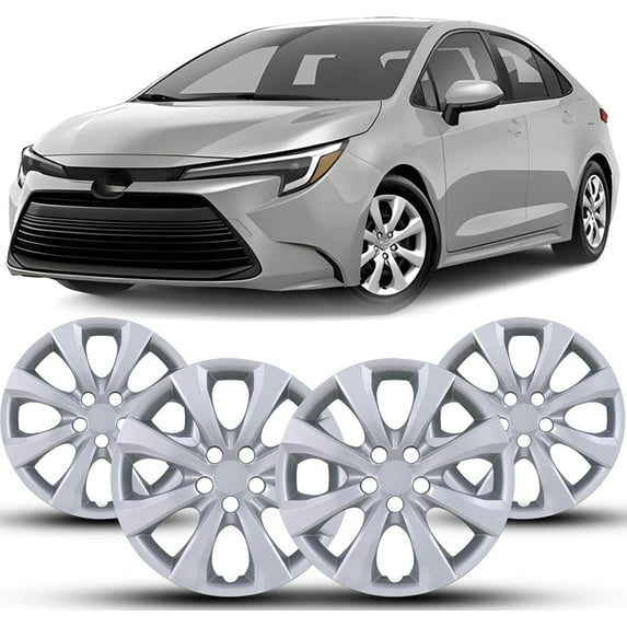 (Set of 4)16 inch Hubcaps Fit for Toyota Corolla 2014-2025,Wheel Rims Cover for Corolla Hybrid 2023-2025,Toyota Matrix 2009-2014,Snap on Installation(Lacquer)