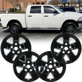 thumbnail image 1 of (Set of 4) 17 inch Alloy Wheel Skins for Dodge Ram 1500 2013-2018/Dodge Ram 1500 Classic 2019-2023,Snap-on Installation Hubcap,Center Cap can be Reattached,Black Matte, 1 of 8