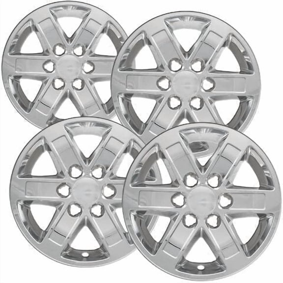 Set of 4 17 inch Chrome Wheel Skins Covers compatible with 07-14 GMC Yukon Yukon XL 1500 07-13 Sierra 1500 Yukon XL 2500 10-14 Savana 1500 Impostors for 5296 Wheel Series