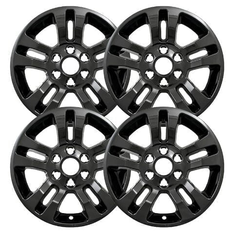 Set of 4 18 inch Gloss Black Wheel Skins Covers Compatible with 15-20 Tahoe SSV PPV LS LT LTZ, 15-20 Suburban LS LT LTZ, 14-18 Silverado 1500 LT LTZ, 19 Silverado 1500 LD LT Impostors