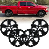 (Set of 4) 20 inch Alloy Wheel Skins for Dodge Ram 1500 2013-2018/Dodge Ram 1500 Classic 2019-2023,Snap-on Installation Hubcap,Center Cap can be Reattached,Black Lacquer