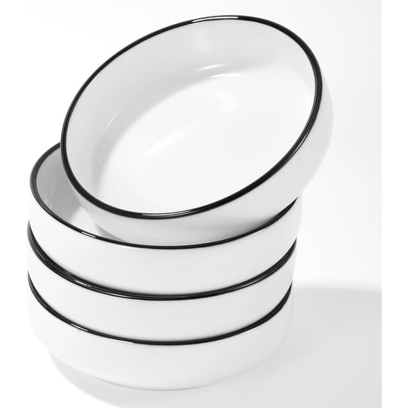 Set of 4 3.35 Inch 2.5 Oz Ceramic Dipping Sauce Dishes, Small Porcelain Condiment Pinch Bowls, Mini Seasoning Side Dishes for Soy Sauce, Vinegar, Ketchup, Sushi, BBQ & Appetizer Serving