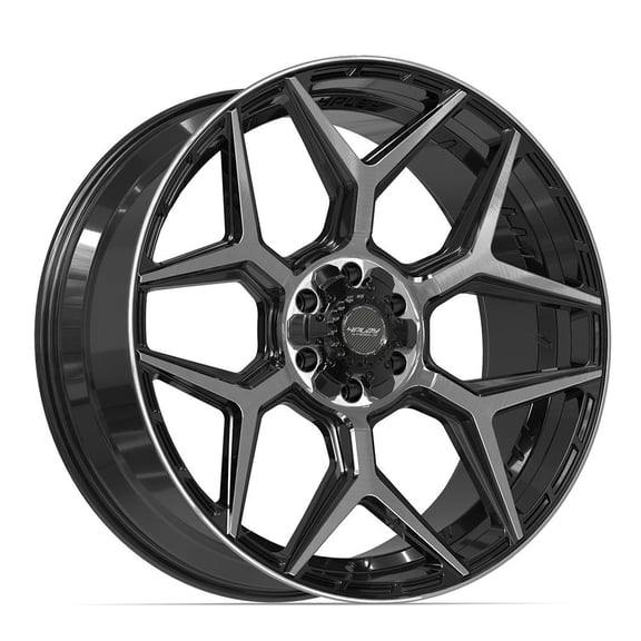 4PLAY Wheels 4P06 24 Inch Rims Fit 6x135 & 6x139.7 24x10 Gloss Black Brushed with Tinted Clear (Set of 4)