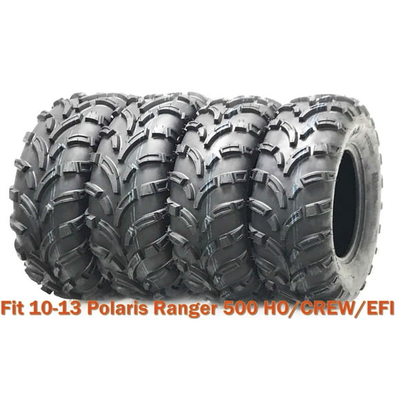 Set 4 ATV Tires 25x10-12 & 25x11-12 for 10-13 Polaris Ranger 500 HO/CREW/EFI