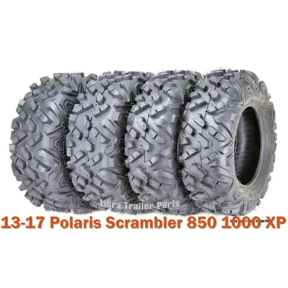 Set 4 ATV UTV Tires 26x8-14 & 26x10-14 for 13-17 Polaris Scrambler 850 1000 XP