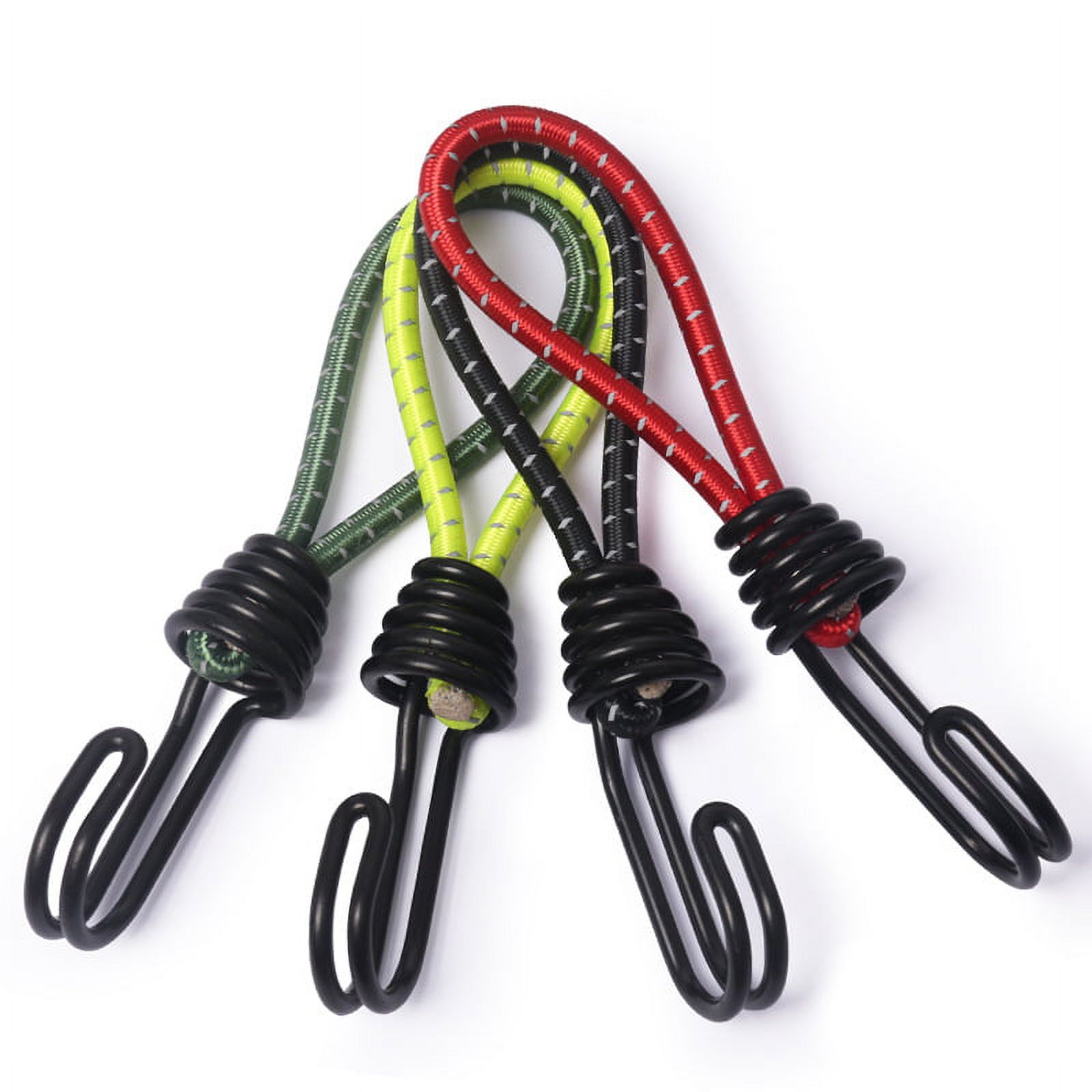 Set of 4 Adjustable Bungee Bungee Bungee Bungee Bungee Bungee Cords with Hooks for Bike
