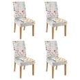 thumbnail image 1 of Set of 4 Artistic Botanical Dining Chair Covers Retro Bloom and Blossom Print Washable Polyester Stretch Slipcovers Removable Protector for Country Kitchen, 1 of 7