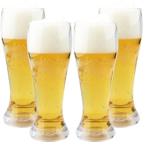 Set Of 4 Beer Glasses 23 Oz Pilsner Glasses Made Lead Free Crystal Modern Beer Glasses 2837