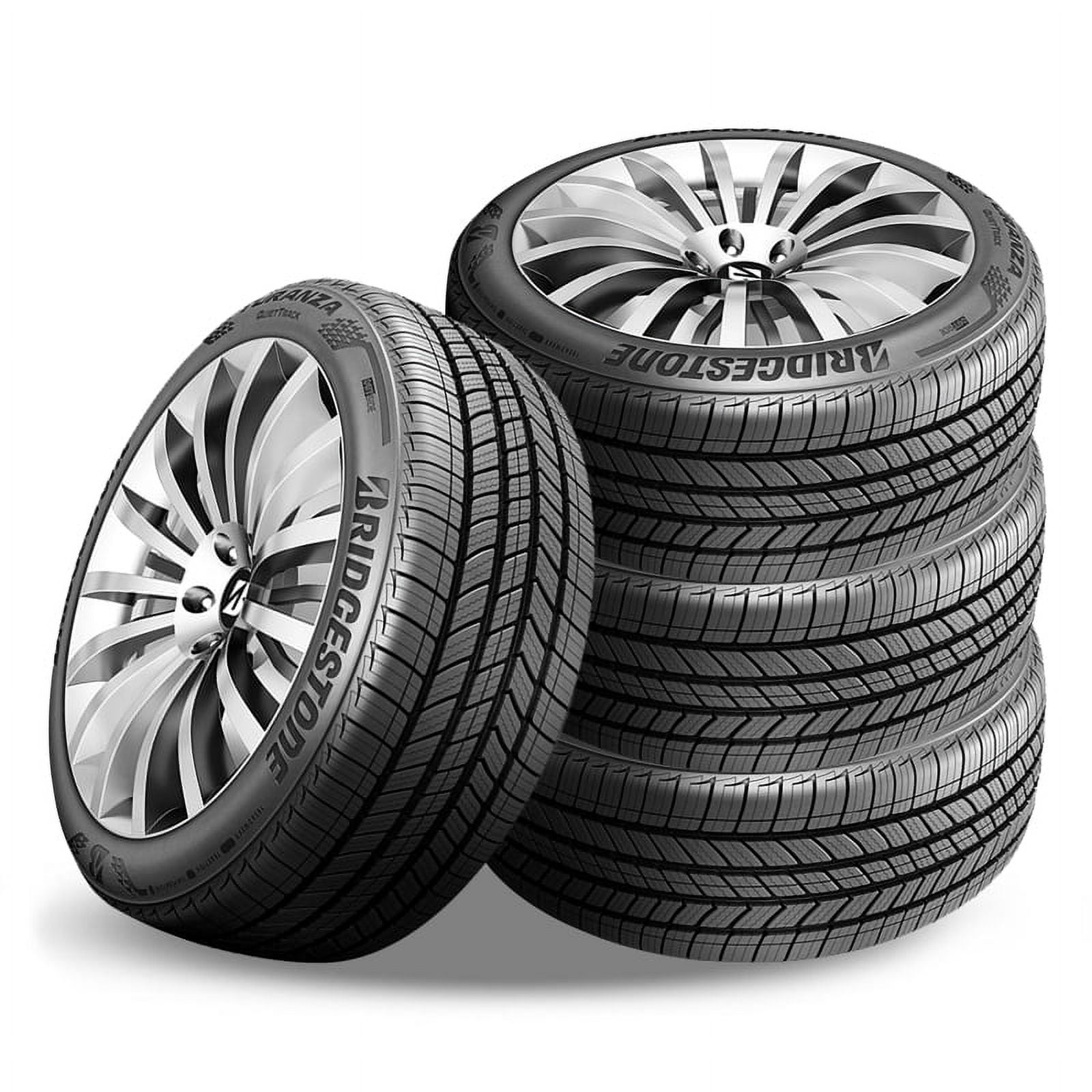 Set of 4 Bridgestone Turanza QuietTrack 245/50R17 99V 800AA Tires 80K Mileage Warranty BR000090 / 245/50/17 / 2455017 Fits: 2012-14 Acura TL Base, 2012-13 Buick LaCrosse Leather
