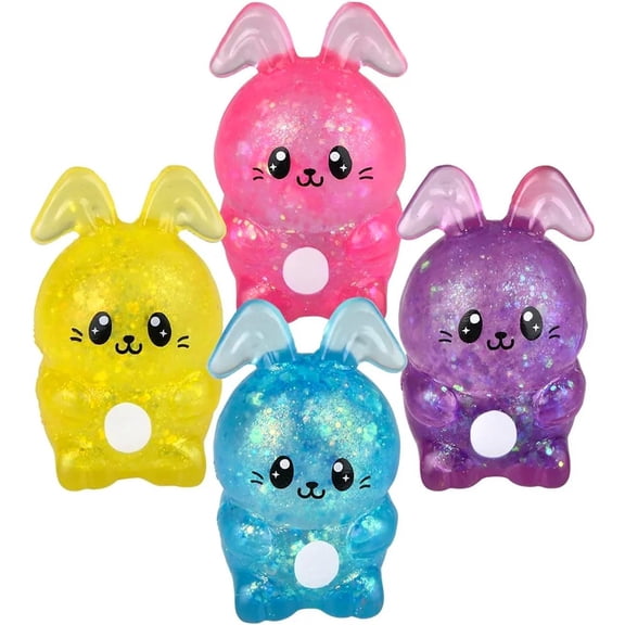 Set of ALL 4 Bunny Sugar Ball - Syrup Molasses Thick Glue/Gel Stretch Ball - Ultra Squishy and Moldable Slow Rise Relaxing Sensory Fidget Stress Toy Cute Easter