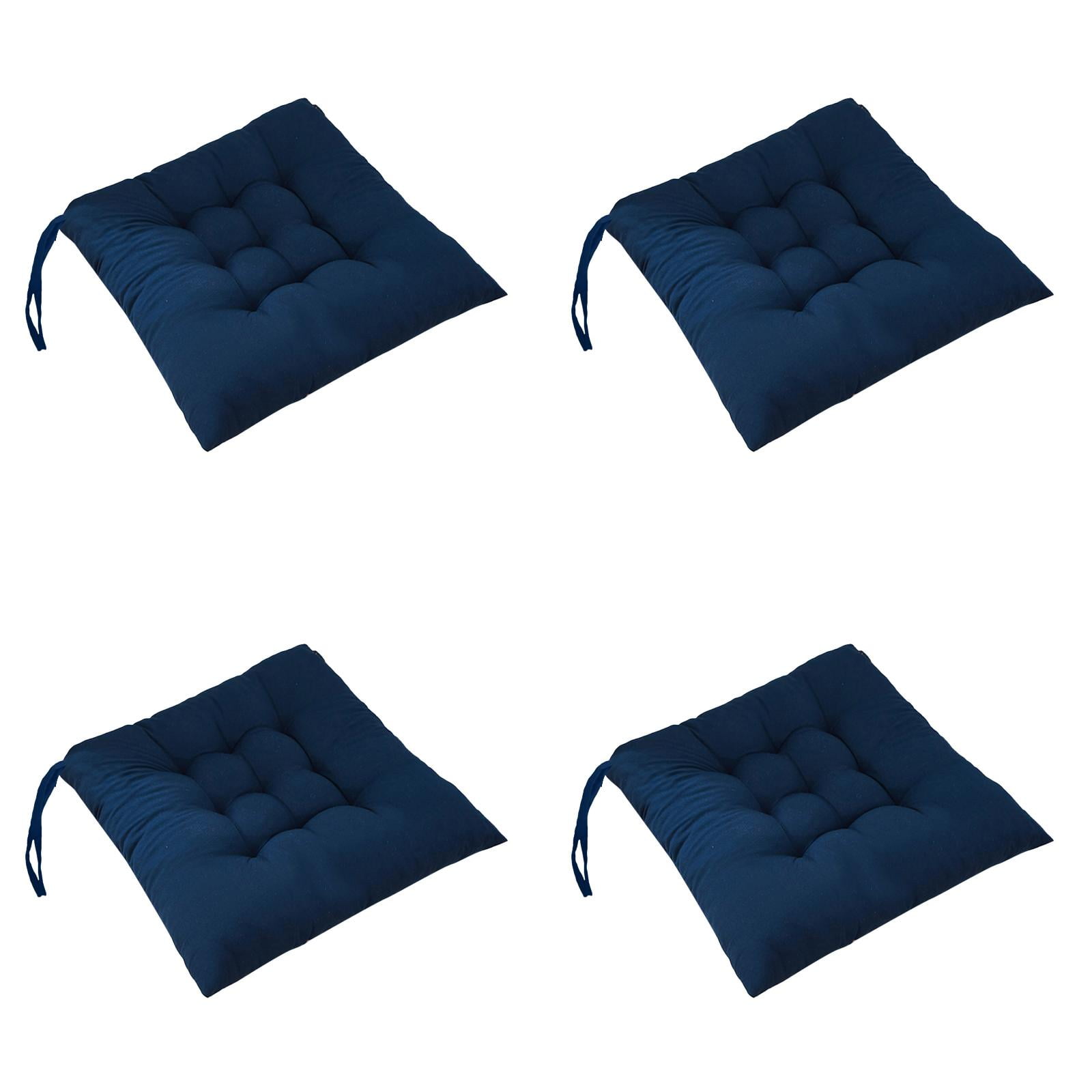 Set of 4 Chair Cushions 16"x16" Tufted Memory Foam Kitchen Seat ...