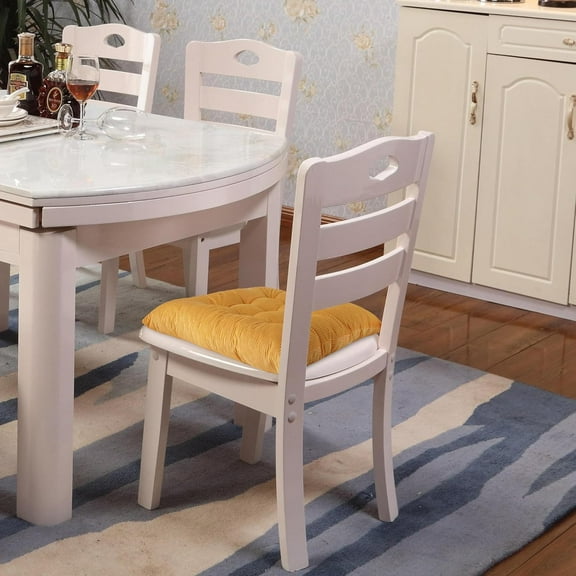 Set of 4 Chair Cushions 18x18 Inch Corduroy Seat Cushion for Dining, Kitchen & Office Chairs - Comfortable &