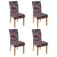 thumbnail image 1 of Set of 4 Chic Paisley Bohemian Dining Chair Covers Vintage Floral Ethnic Retro Colorful Pattern Washable Polyester Stretch Slipcovers Removable Protector for Elegant Dining Room, 1 of 6