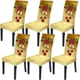 Set of 4 Christmas Bell Snowflake Chair Covers Dining Chair Slipcovers