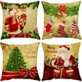 thumbnail image 1 of Set of 4 Christmas Pillow Covers 16x16 Inch Merry Christmas Pillow Cases Christmas Tree Velvet Throw Pillow Covers Gold Xmas Holiday Pillow Covers Outdoor Couch Sofa Cushion Covers for New Year(16), 1 of 6