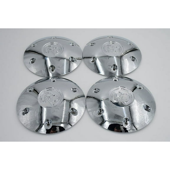 Set 4 Chrome Ro Center Caps Fit Any Wheel 6x5.5 w/ 12mm x 1.5 Lug Nuts