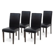 Set of 4 Classic Style Solid Wood Upholstered Waterproof Falabella Dining Chairs, Kitchen Chairs, Armless Side Chairs, Modern Side Chairs, Espresso Color