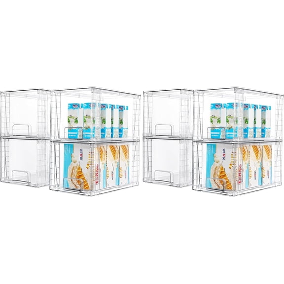 Set Of 4 Clear Acrylic Stackable Shoe Boxes With Front Drop Down Door And Ventilation Holes Transparent Sneaker Storage Organizer Display Cases For Closet Bedroom Collection Protection Dustproof Bins