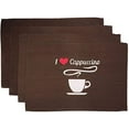 thumbnail image 1 of Set of 4, Coffee Printed Tapestry Placemats Sentiment I Love Cappuccino Dining Table, Table mat for Dining Room Easy to Clean, Machine Washable Size: 13” x 19”., 1 of 3
