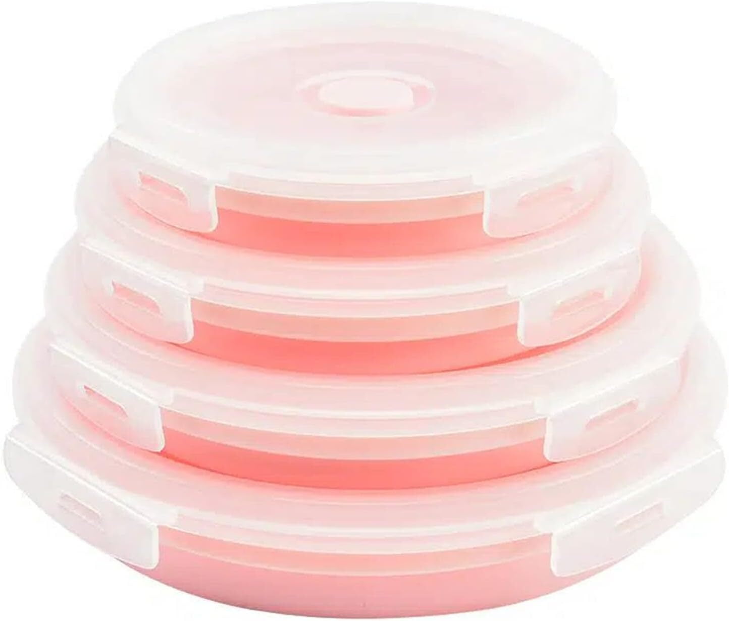 Set of 4 Collapsible Foldable Silicone Food Storage Container, Leftover ...