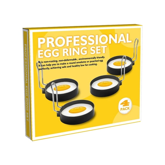 Set of 4 Cooking Molds Stainless Steel Omelette Mold Ring Egg Non Stick Ring Round Egg Pancake Maker Cooker Ring Cooking Tool for Frying Mcmuffin or Shaping Eggs, Short Style