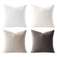 thumbnail image 1 of Set of 4 Corduroy Throw Pillow Covers Soft Striped Square Cushion Cases, Rustic Farmhouse Boho Home Decor for Living Room Couch Bed Sofa, Textured Plush Decorative Pillow Shams 18x18 Inch, 1 of 3