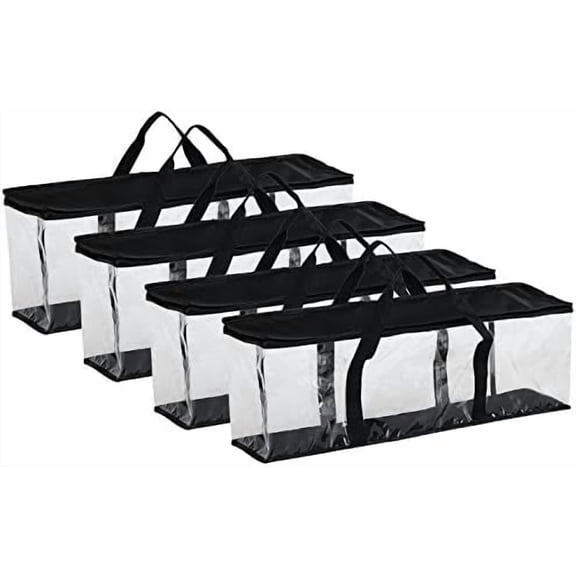 Set of 4 DVD Storage Bags Hold up to DVDs (40 Each Bag), Water Resistant DVD Holder Case with Handles, Transparent PVC Media Storage for DVDs, CDs, Video Games, Books$$Furniture