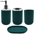 thumbnail image 1 of 4 Green Bathroom Accessories Set,Include Shatter-Resistant Toothbrush Stand Holder,Modern Lotion Dispenser,Palstic Mouthwash Cup,Soap Storage Dish,Portable Travel Toiletries for Home Decor, 1 of 6
