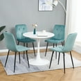 thumbnail image 1 of Set of 4 Dining Chair with Metal Legs, Modern Velvet Chair with Cushion Seat Back,  Upholstered Side Chair for Home Kitchen Restaurant and Living Room,Pre-Assembled Chairs, Antique Blue Green, 1 of 9