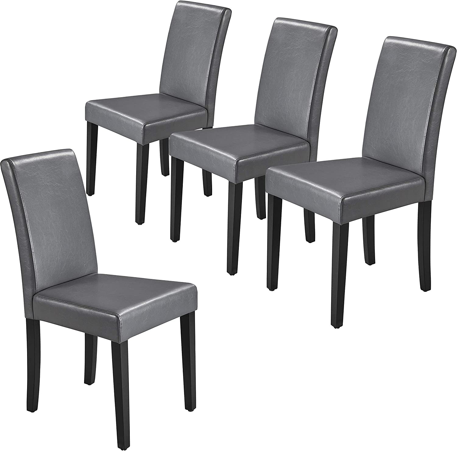 Set of 4 Dining Chairs Faux Leather High Back Kitchen Chair Upholstered