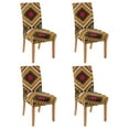 thumbnail image 1 of Set of 4 Dining Room Chair Covers, Washable Polyester Kitchen Slipcovers Featuring Nordic Style, Ethnic, Bohemian, Retro, Earthy Patterns with Stretch and Removable Protector for Modern Kitchen, 1 of 7