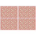 thumbnail image 1 of Set of 4 Dining Table Placemats, Flax Linen Heat Resistant Wrinkle Free Mats, Strawberry and Red Berry Print for Summer Kitchen and Sweet Fruit Lovers, 1 of 6