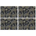 thumbnail image 1 of Set of 4 Durable Paisley Placemats, Flax Linen Table Mats with Heat Resistant Wrinkle Free and Colorful Vintage Boho Floral Pattern Featuring Artistic Chic Decor, 1 of 6