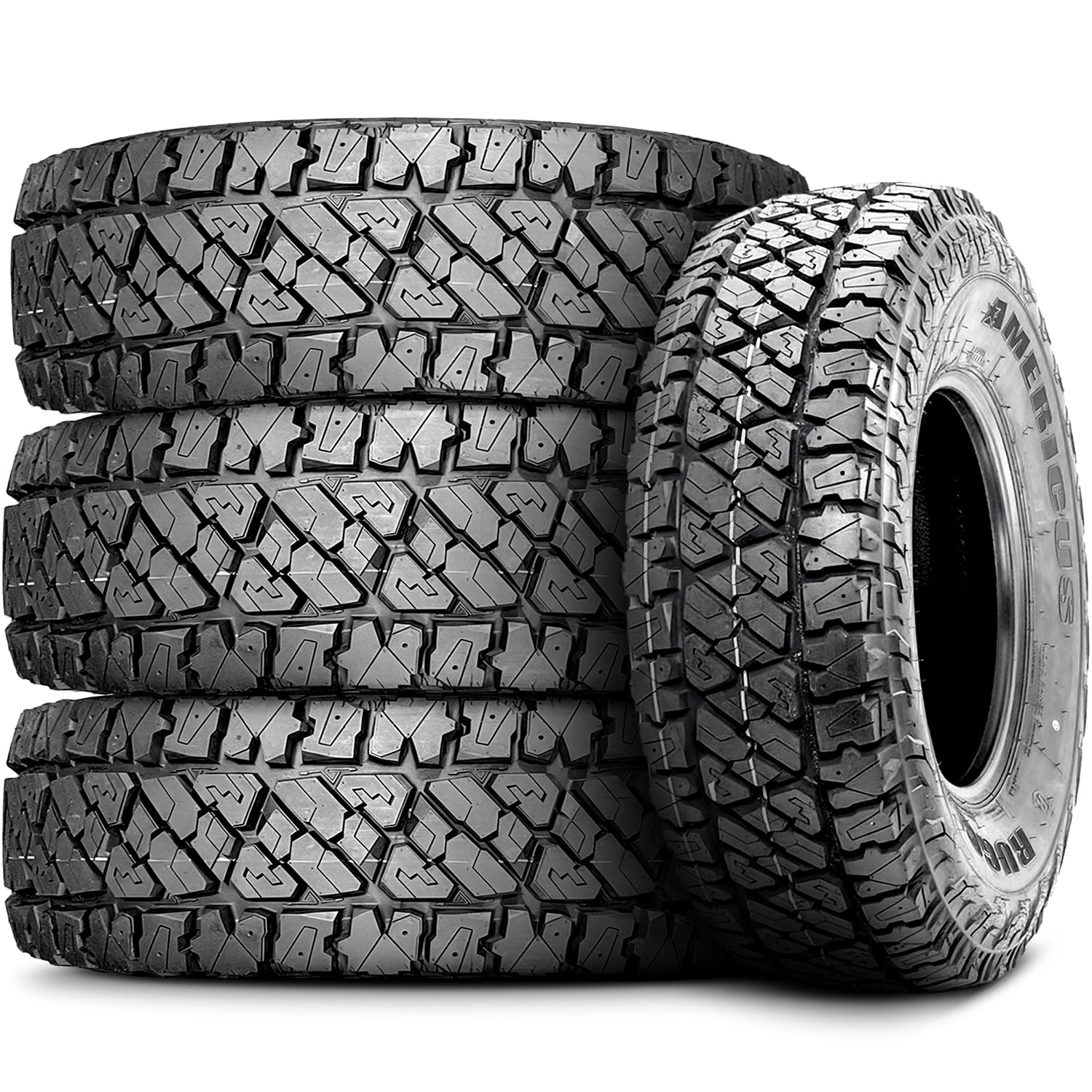 Set of 4 (FOUR) Americus Rugged A/TR LT 245/75R16 Load E 10 Ply R/T Rugged Terrain Tires Fits: 2015 Toyota Tacoma TRD Pro, 1995-2002 Chevrolet Tahoe LT
