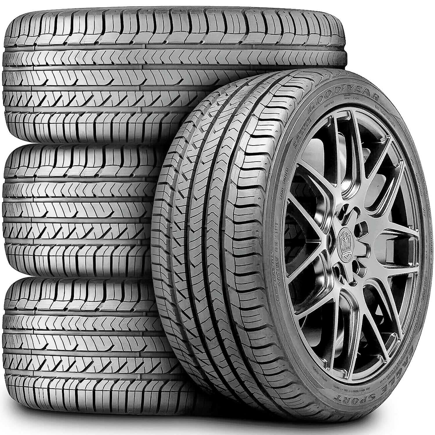 (FOUR) Goodyear Eagle Sport All-Season 255/35R20 Load 97W XL High Performance Tires Fits: 2017-18 Audi Q3 Technik, 2016-17 Buick Regal Sport Touring