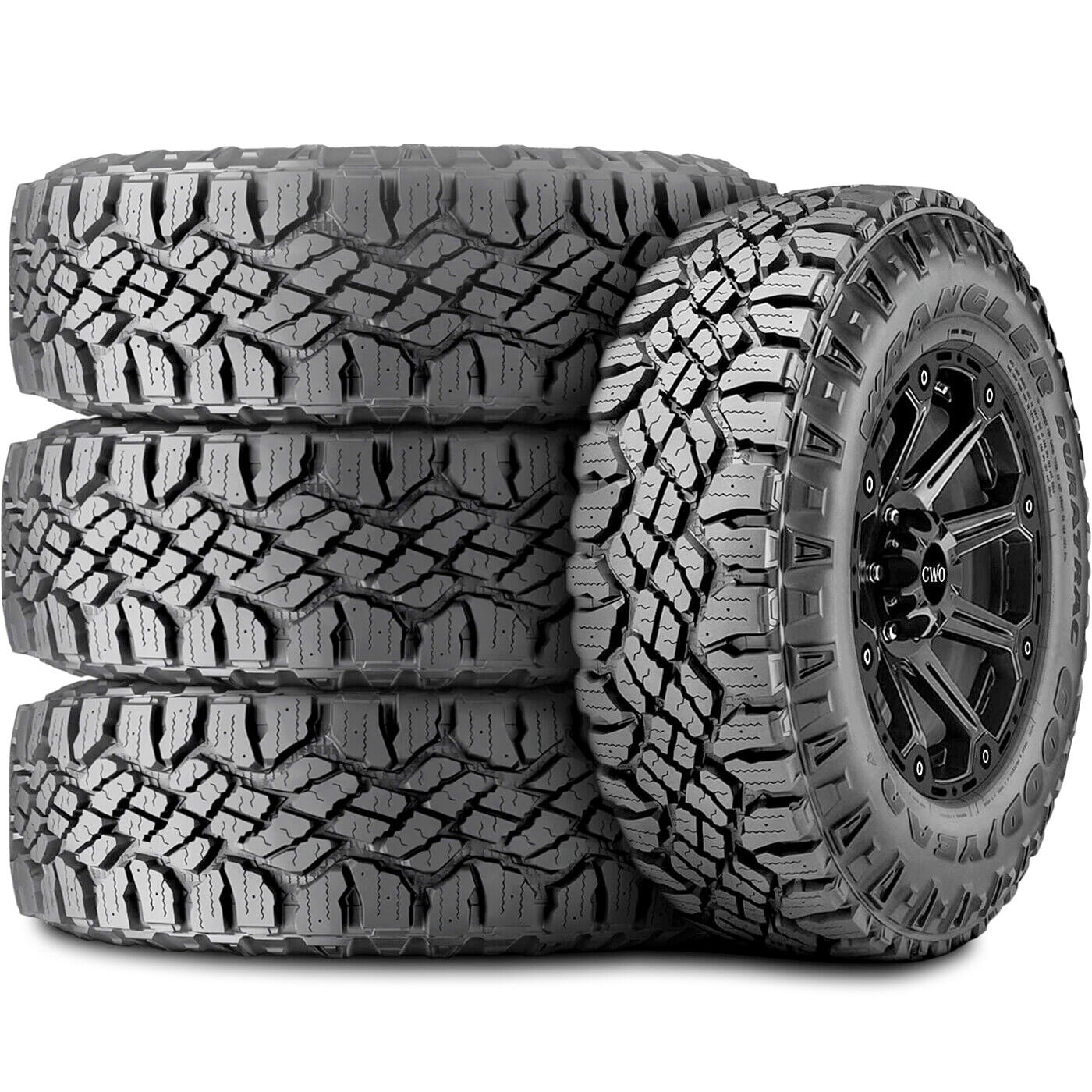Set of 4 (FOUR) Goodyear Wrangler DuraTrac 265/70R17 115S A/T All Terrain Tires Fits: 2014-18 Chevrolet Silverado 1500 WT, 2010-21 GMC Sierra 1500 SLE